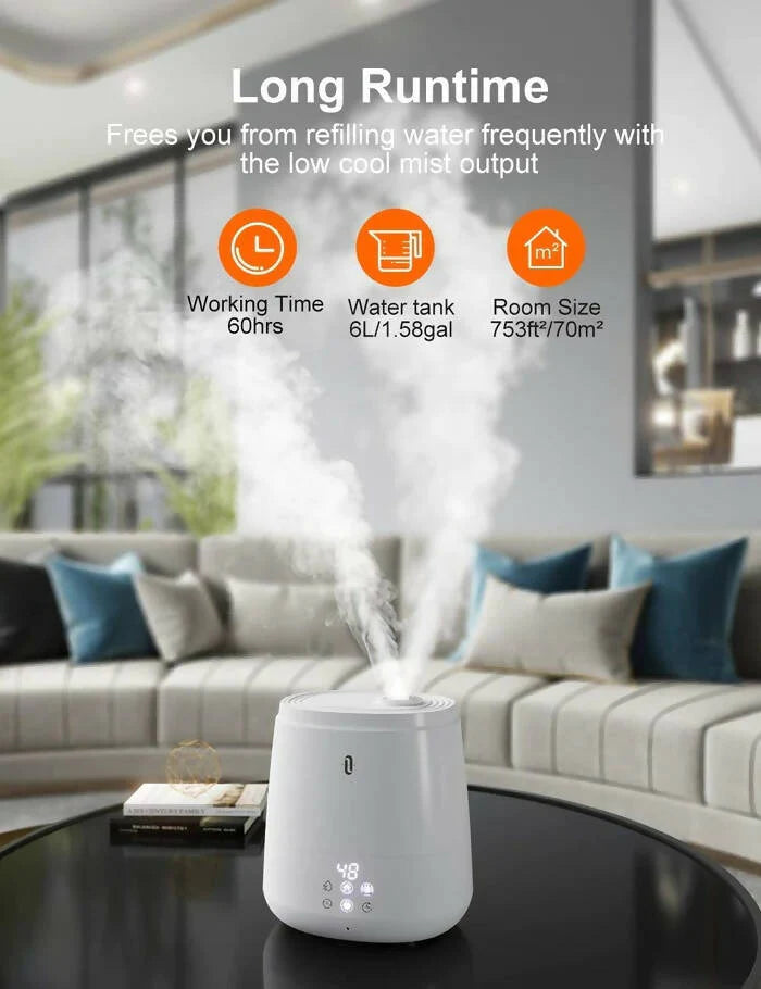 TAOTRONICS 6L Humidifiers, Warm and Cool Mist Large Capacity Ultrasonic Humidifier