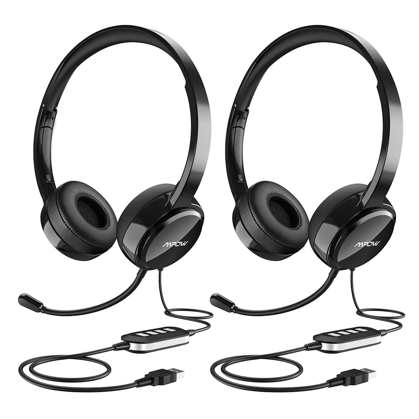 MPOW USB Headset/3.5mm Computer Headset (2 pack)