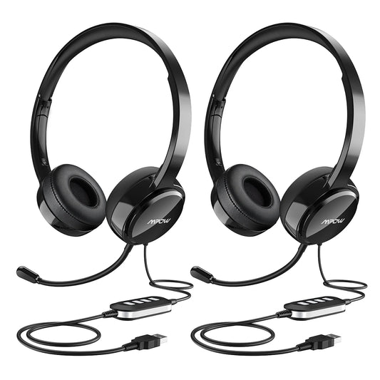 MPOW USB Headset/3.5mm Computer Headset (2 pack)