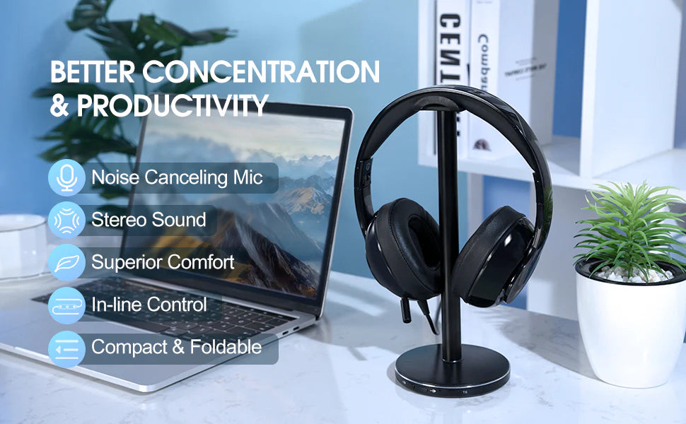 MPOW Foldable USB Computer Headphones over Ear