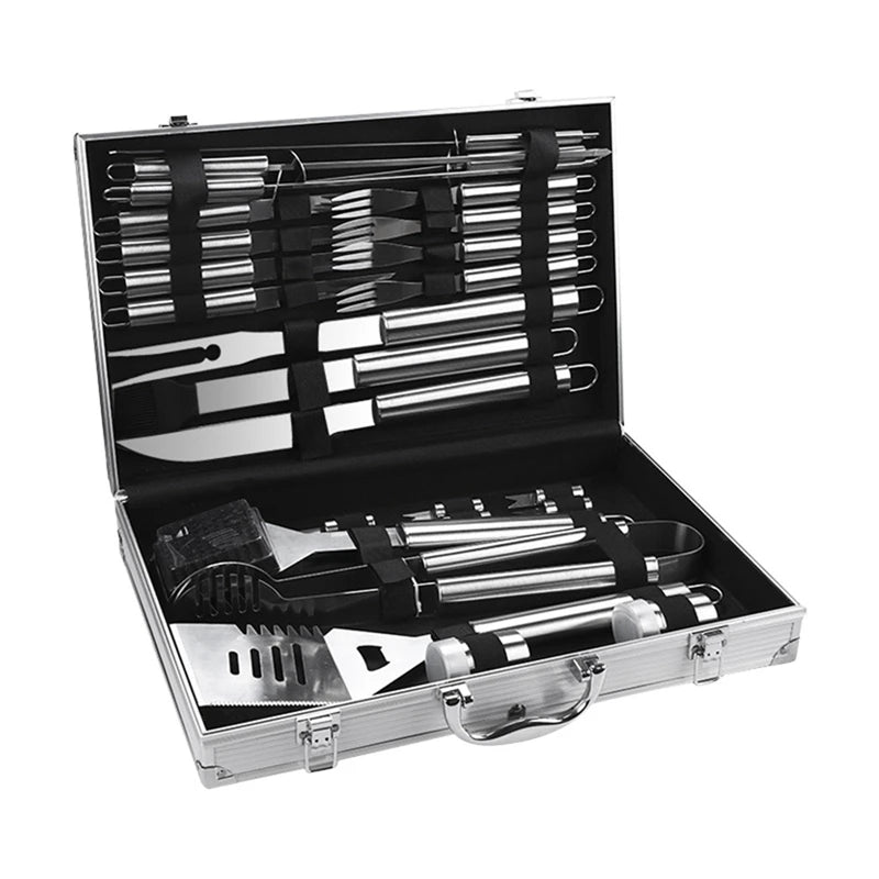 BBQ Tools Stainless Steel Barbecue Utensil Set with Storage Case 26PCS