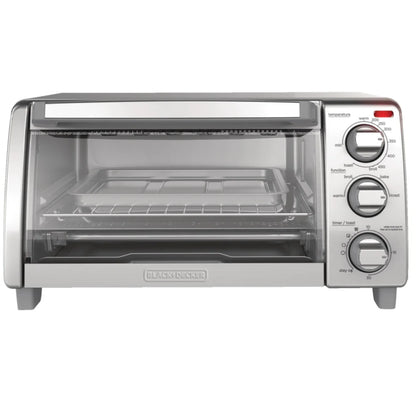 BLACK+DECKER 4-Slice Toaster Oven with Natural Convection - Factory Certified with Full Warranty