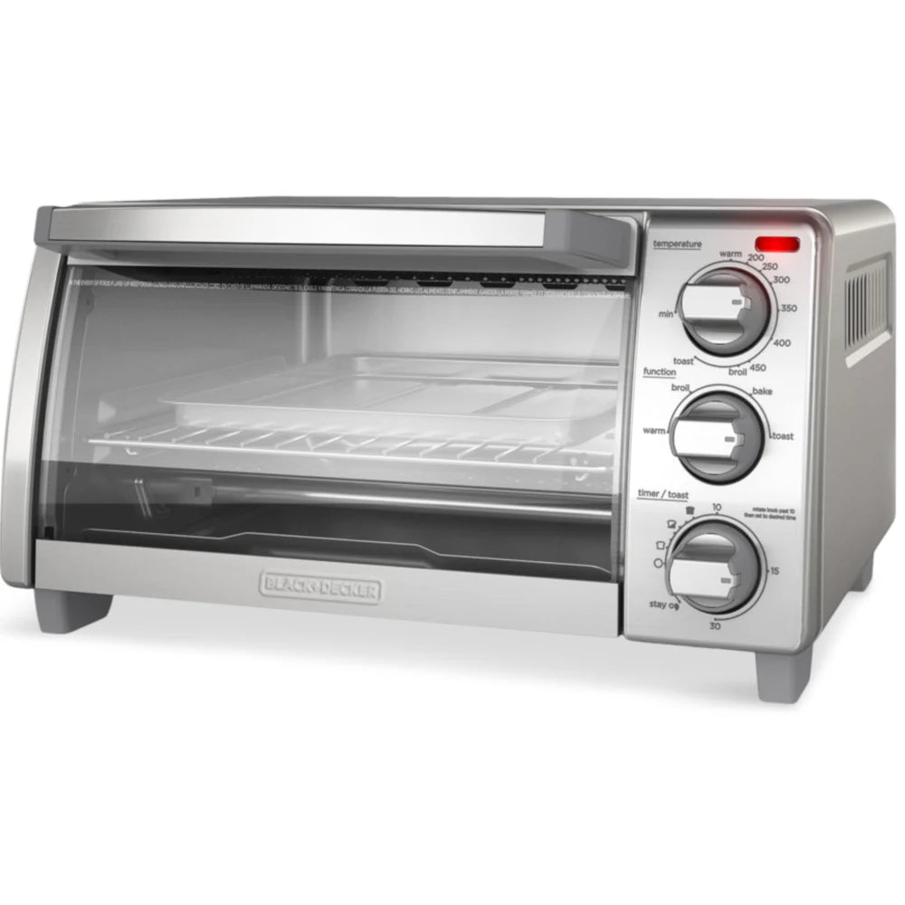 BLACK+DECKER 4-Slice Toaster Oven with Natural Convection - Factory Certified with Full Warranty