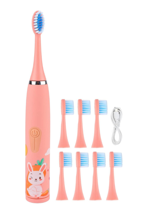 Ultrasonic Kids Electric Toothbrush USB Rechargeable-Pink