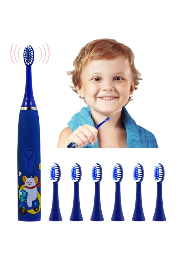 Ultrasonic Kids Electric Toothbrush USB Rechargeable-Blue