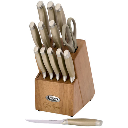 STUDIO CUISINE 14 Piece Stainless Steel Knife Block Set