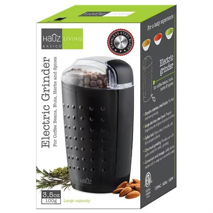 Hauz Coffee, Spices And Herbs Grinder .100 G Capacity - Black