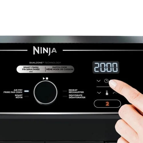 NINJA Foodi 4-in-1 Dual Zone Air Fryer - 9.46kg/10Qt, Black,Factory serviced with SpoonTag warranty