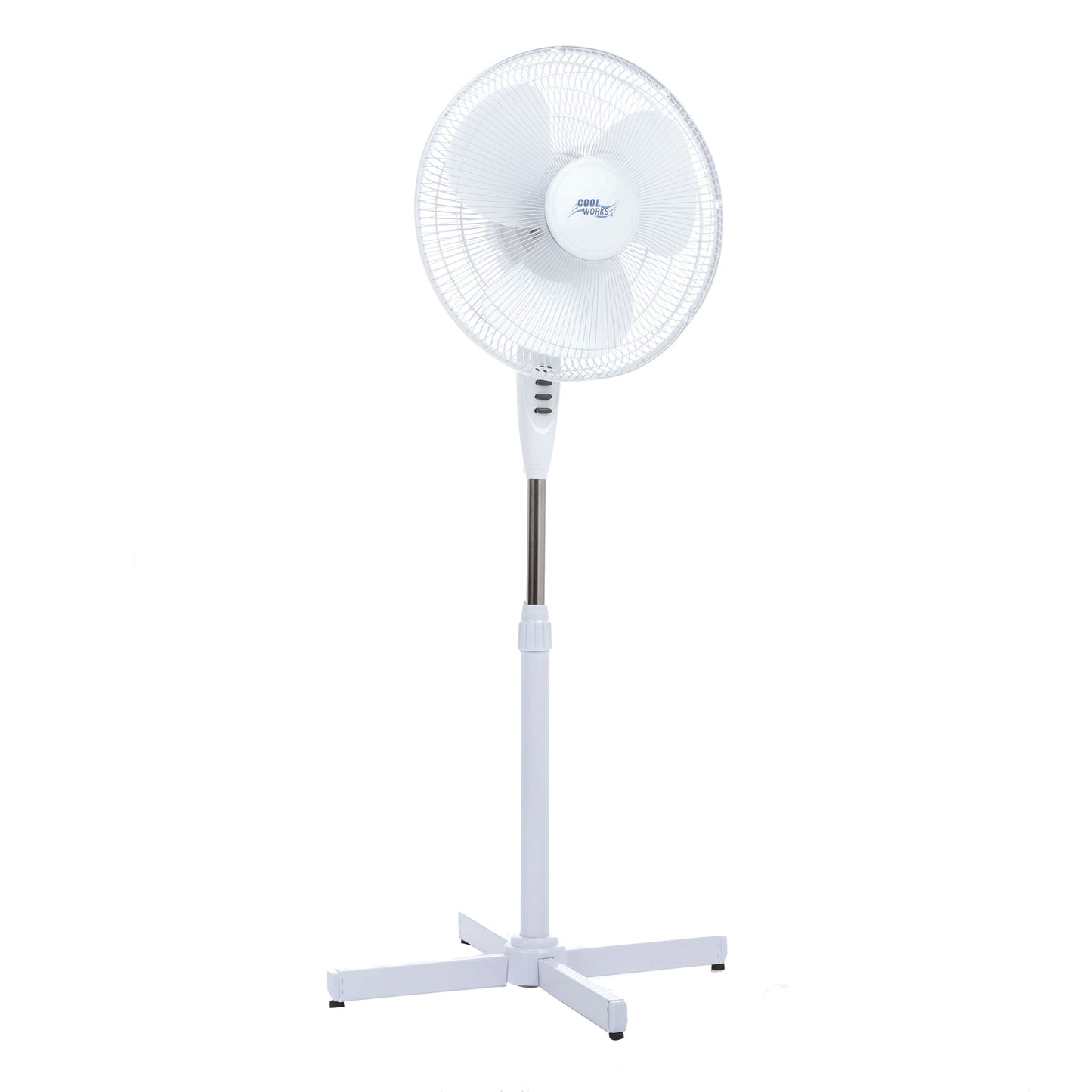 Cool Works 16 in. 3-Speed White Oscillating Pedestal Fan