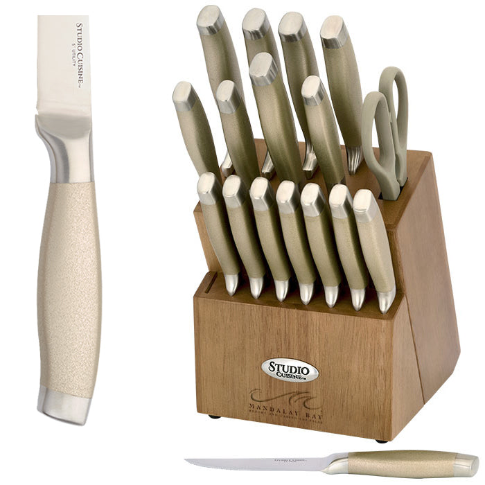 STUDIO CUISINE 18 Piece Stainless Steel Knife Block Set