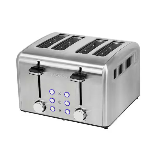 KALORIK 1800-Watt 4-Slice Stainless Steel Wide Slot Toaster