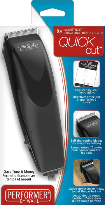 WAHL QUICK CUT 10 PIECE HAIR CLIPPER, HAIR TRIMMER, HAIR-CUTTING KIT