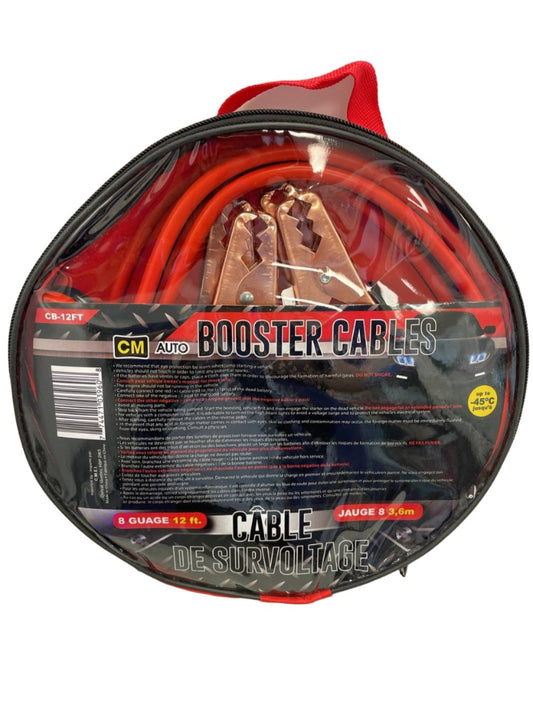 CM Auto Booster Cables 8 Gauge 12 ft