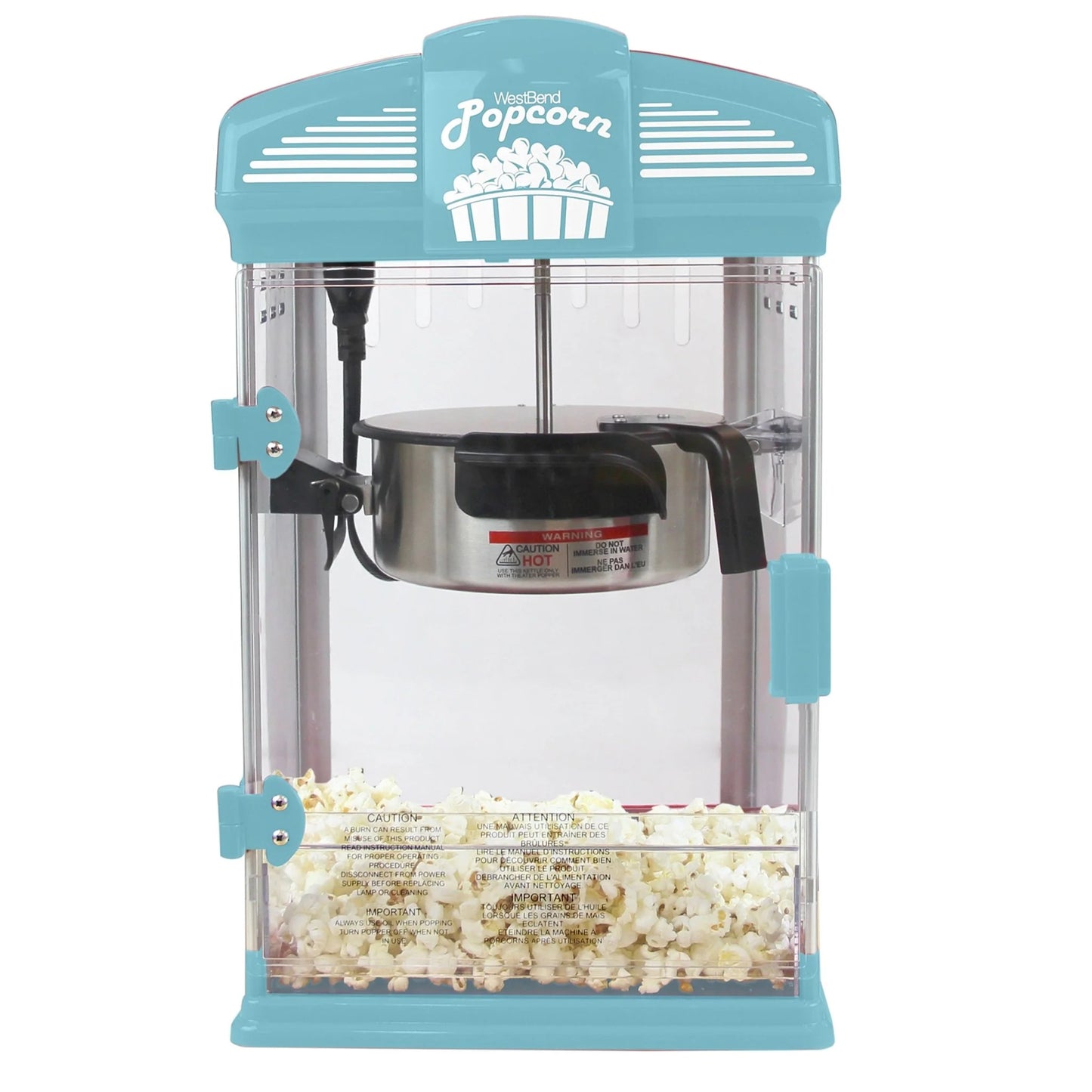 WEST BEND Theater Crazy Stirring Oil Popcorn Maker 4 Qt Blue -PC8251BL13